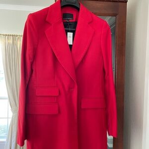 Banana Republic Lido Sculpted Italian Wool Blazer in red, size 12, NWT.